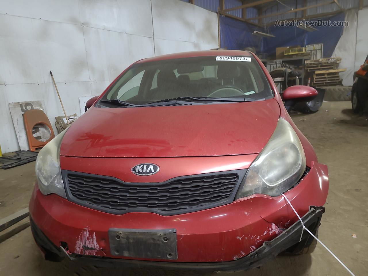 2014 Kia Rio Lx Red vin: KNADM4A37E6326529