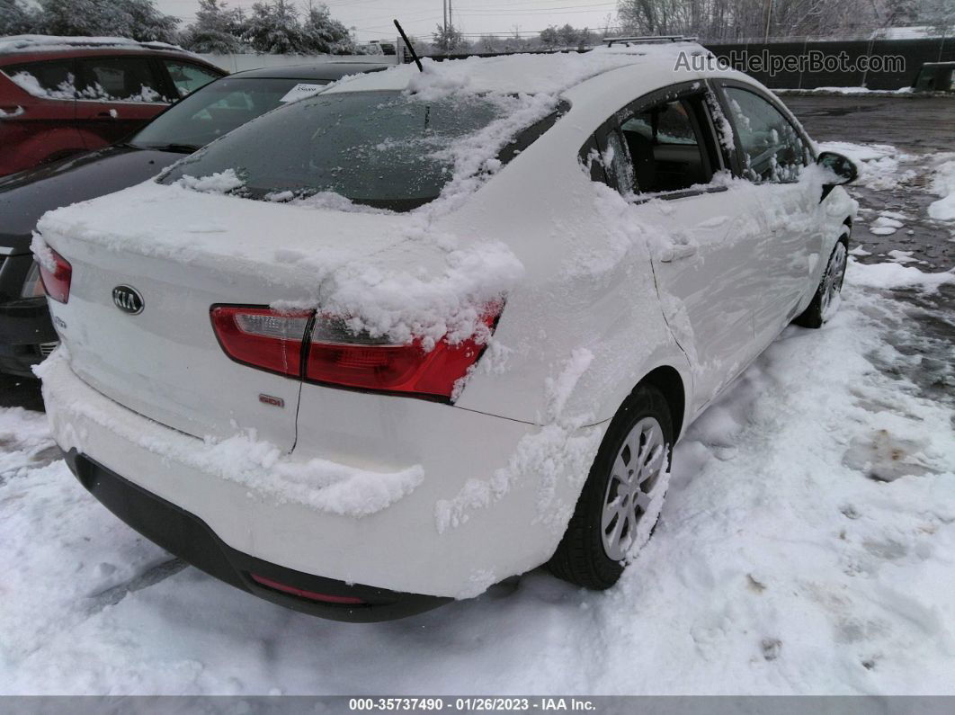 2014 Kia Rio Lx White vin: KNADM4A37E6335473