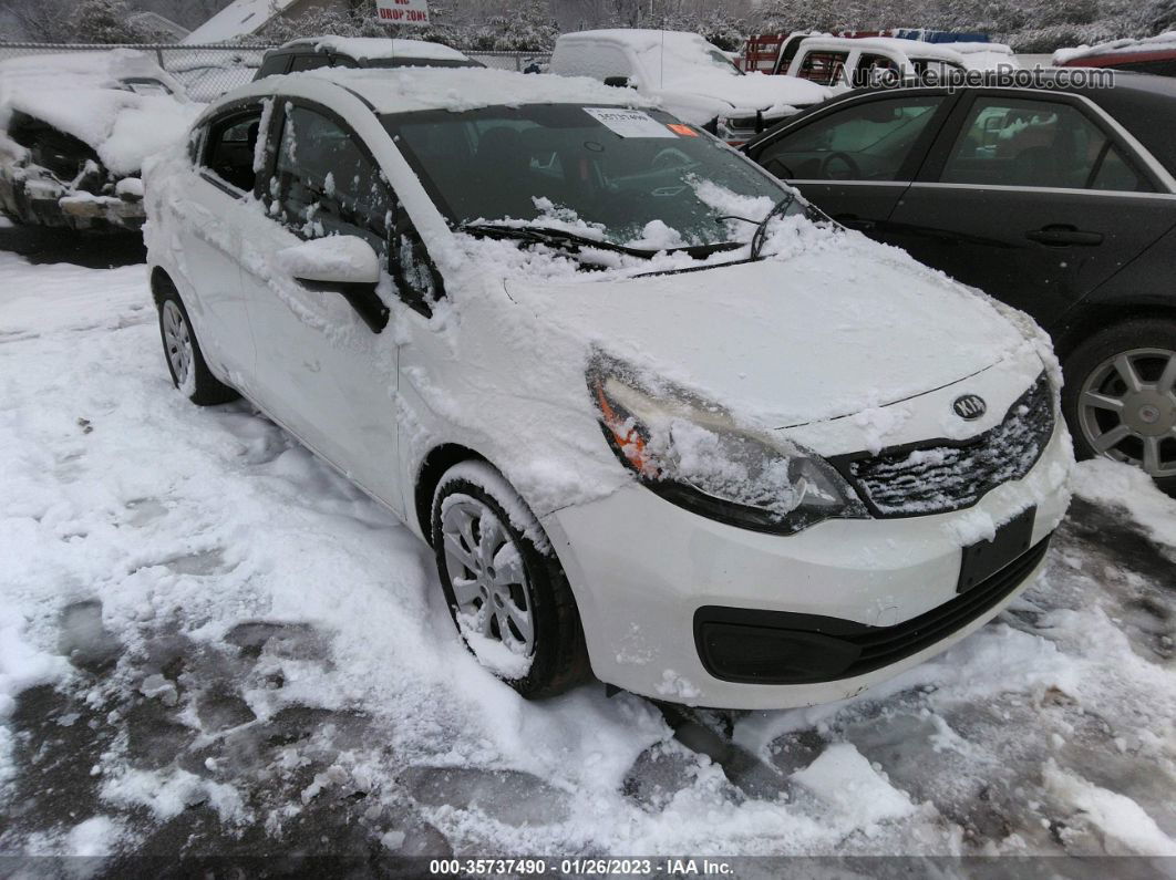 2014 Kia Rio Lx White vin: KNADM4A37E6335473