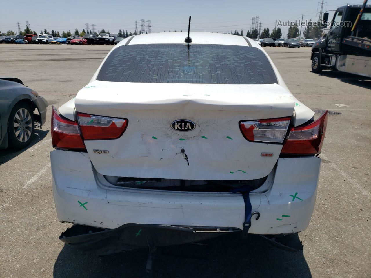 2014 Kia Rio Lx White vin: KNADM4A37E6357845