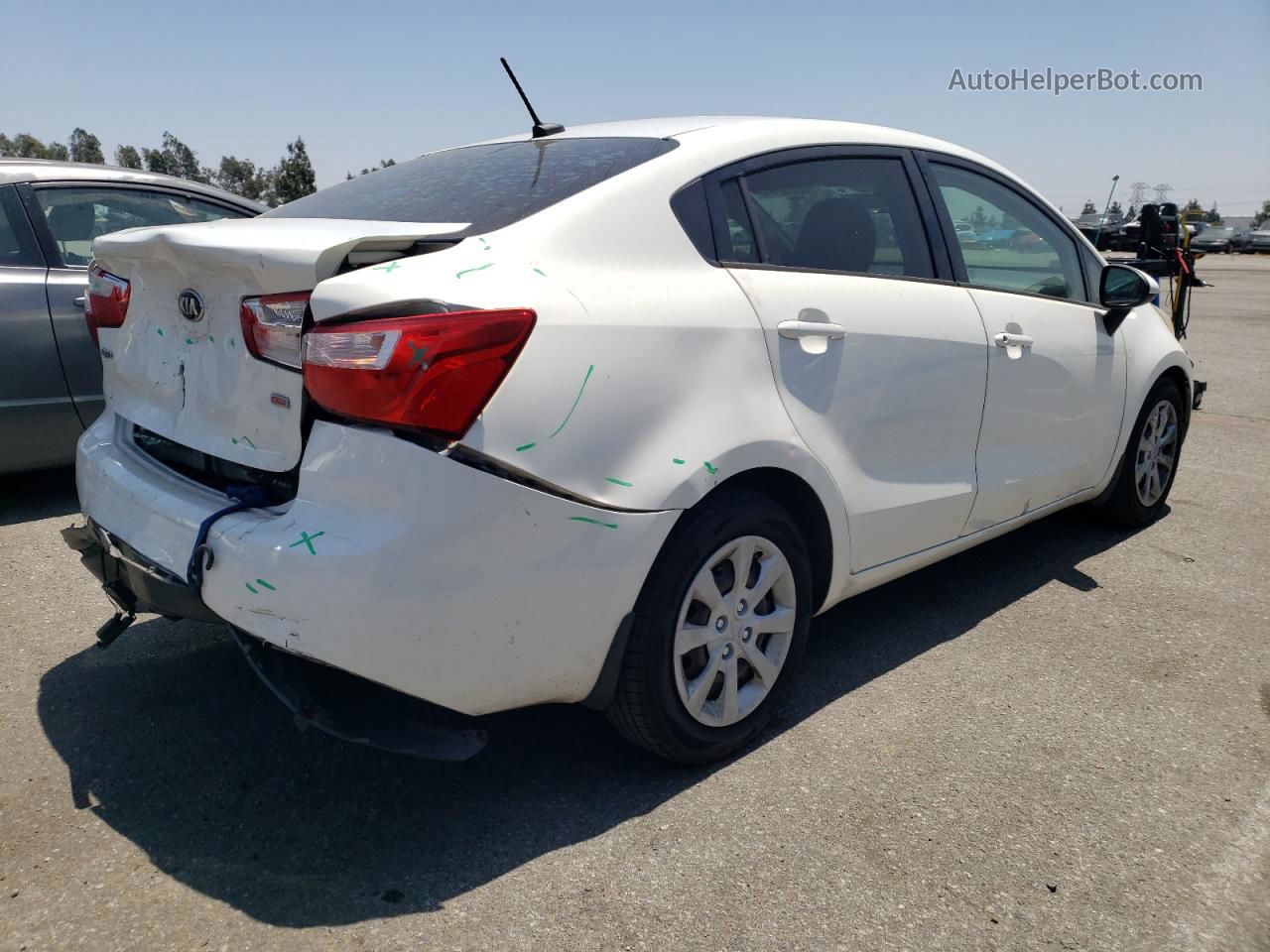 2014 Kia Rio Lx White vin: KNADM4A37E6357845