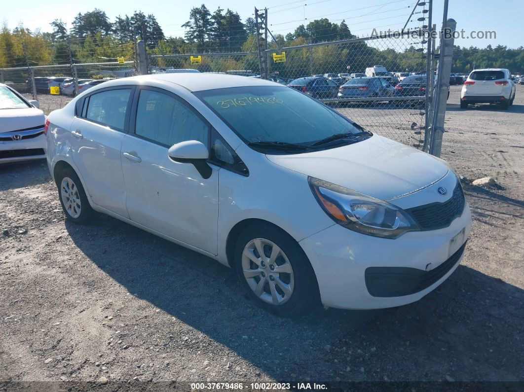 2014 Kia Rio Lx White vin: KNADM4A37E6365699