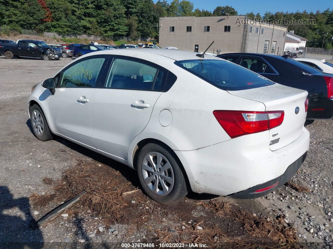 2014 Kia Rio Lx White vin: KNADM4A37E6365699