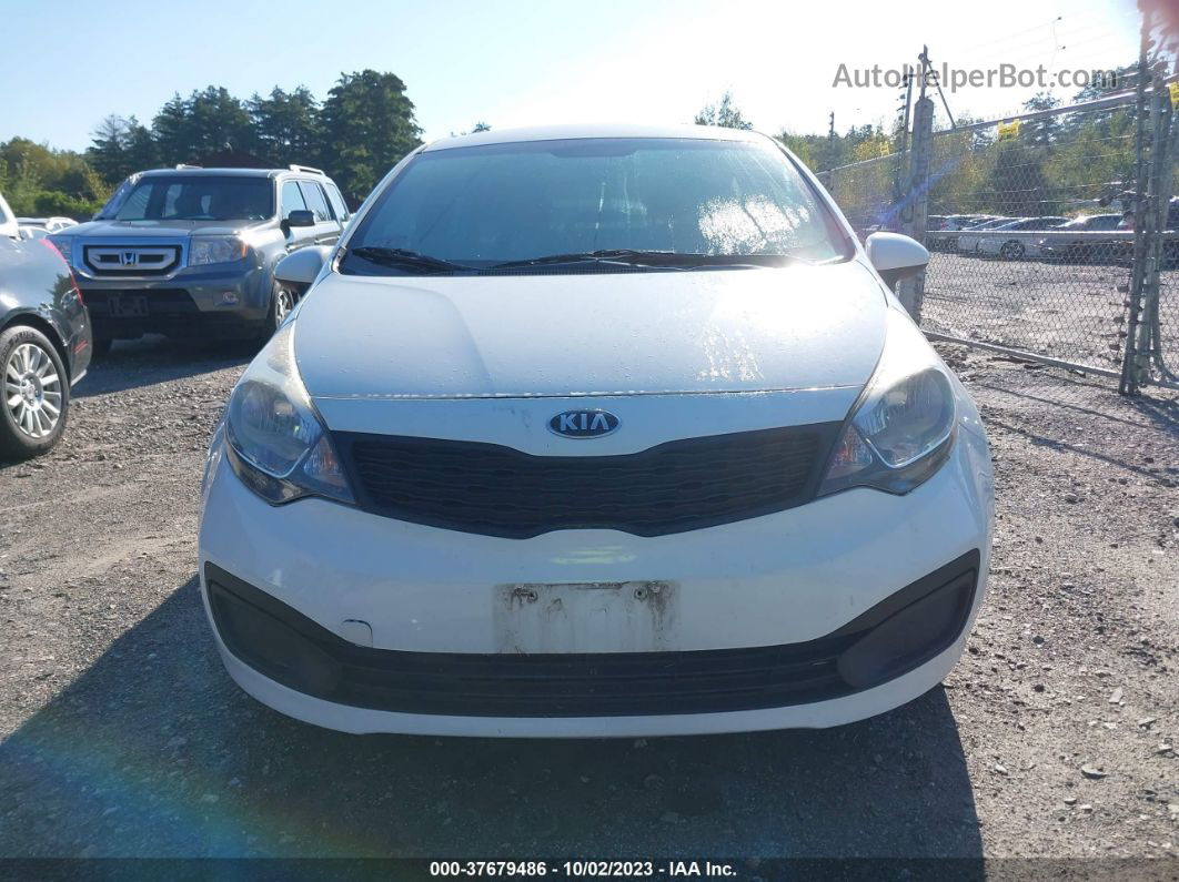 2014 Kia Rio Lx White vin: KNADM4A37E6365699