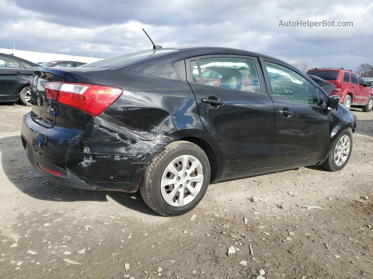 2014 Kia Rio Lx Black vin: KNADM4A37E6420233