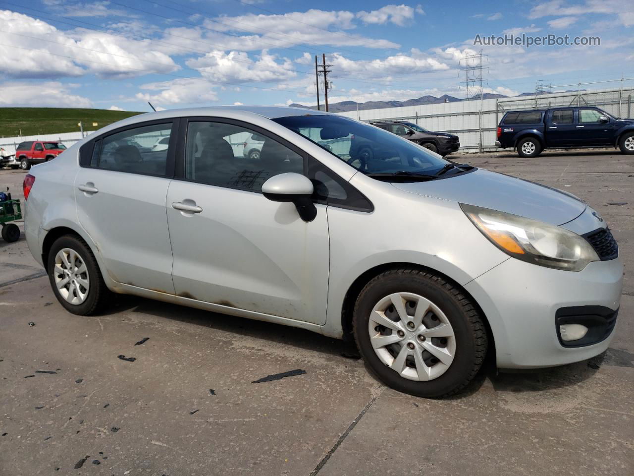 2013 Kia Rio Lx Silver vin: KNADM4A38D6136334