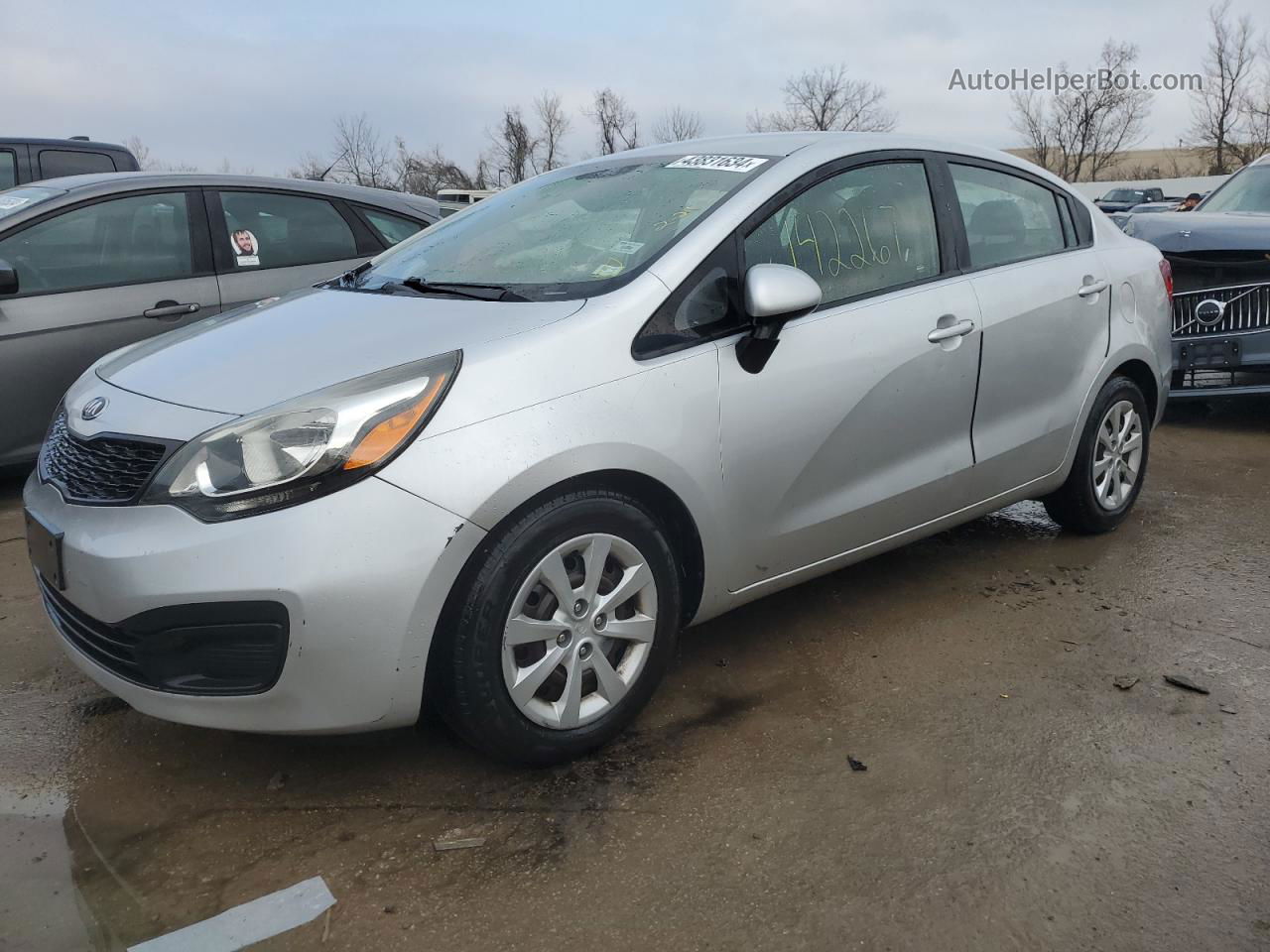 2013 Kia Rio Lx Silver vin: KNADM4A38D6141095