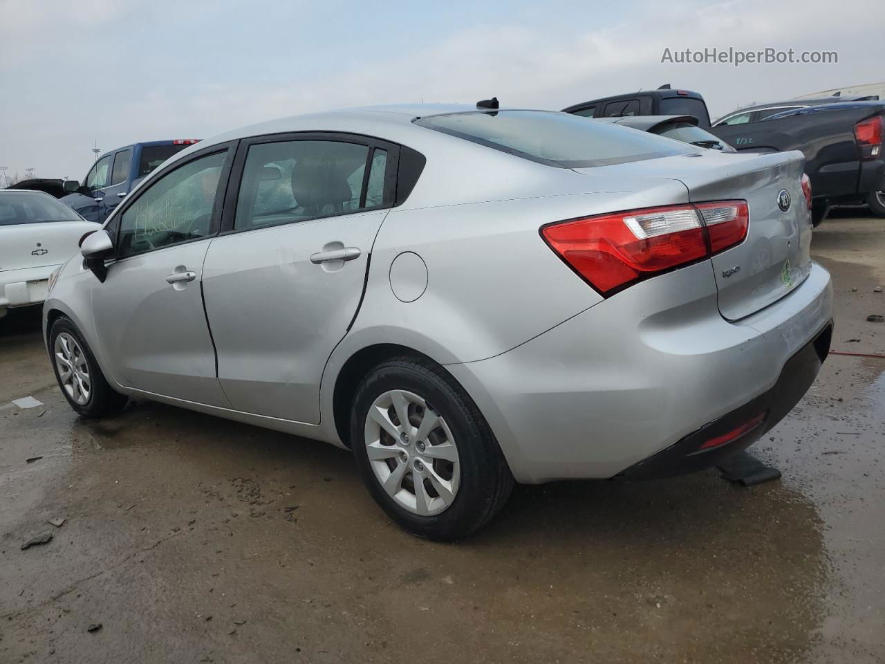 2013 Kia Rio Lx Silver vin: KNADM4A38D6141095