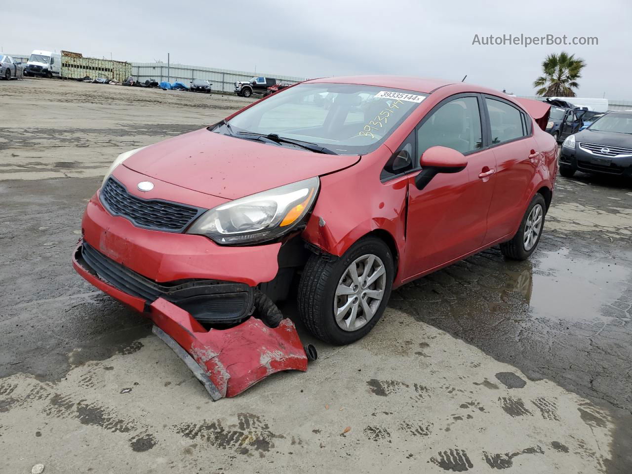 2013 Kia Rio Lx Red vin: KNADM4A38D6205927