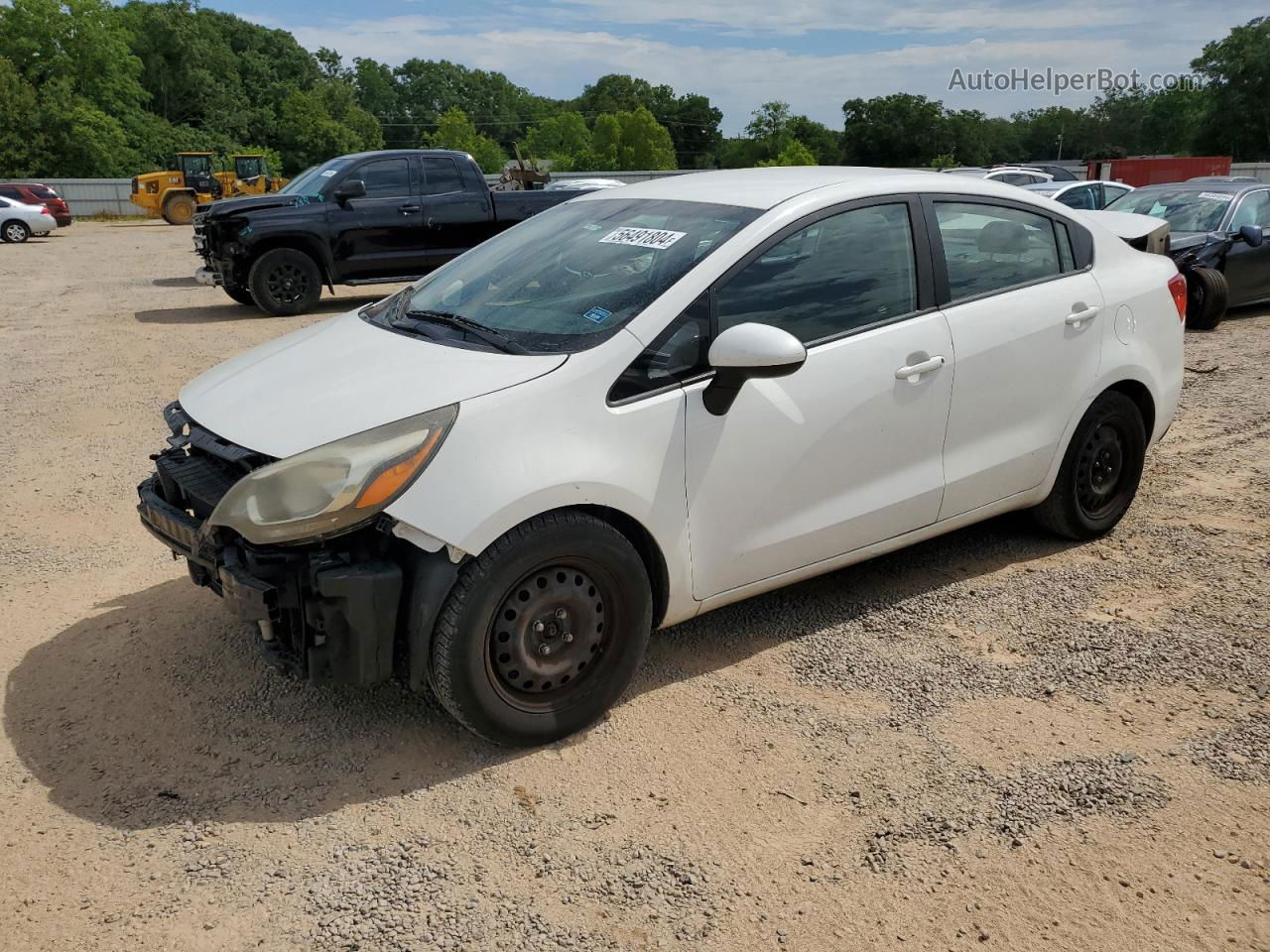 2013 Kia Rio Lx White vin: KNADM4A38D6259891