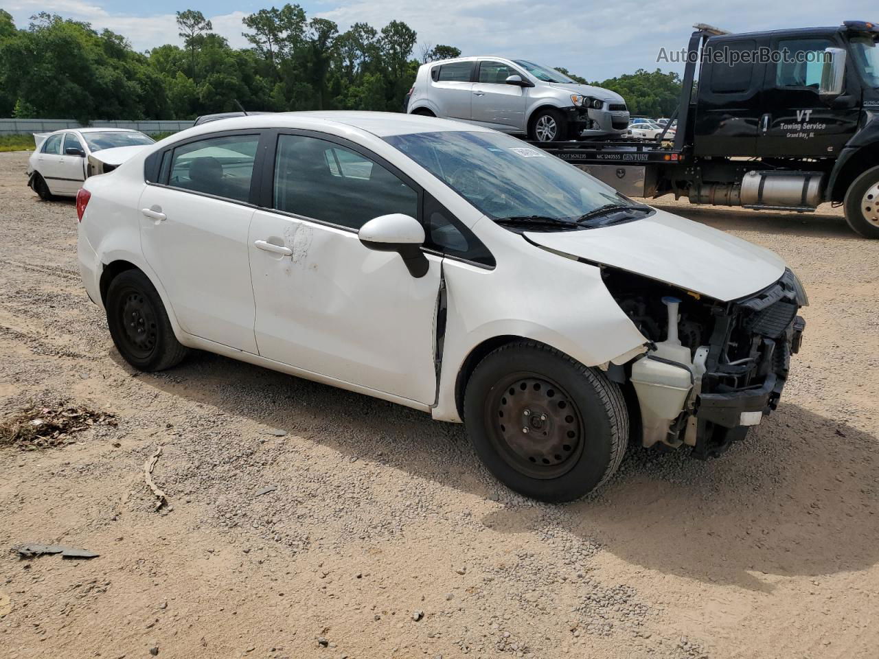 2013 Kia Rio Lx White vin: KNADM4A38D6259891