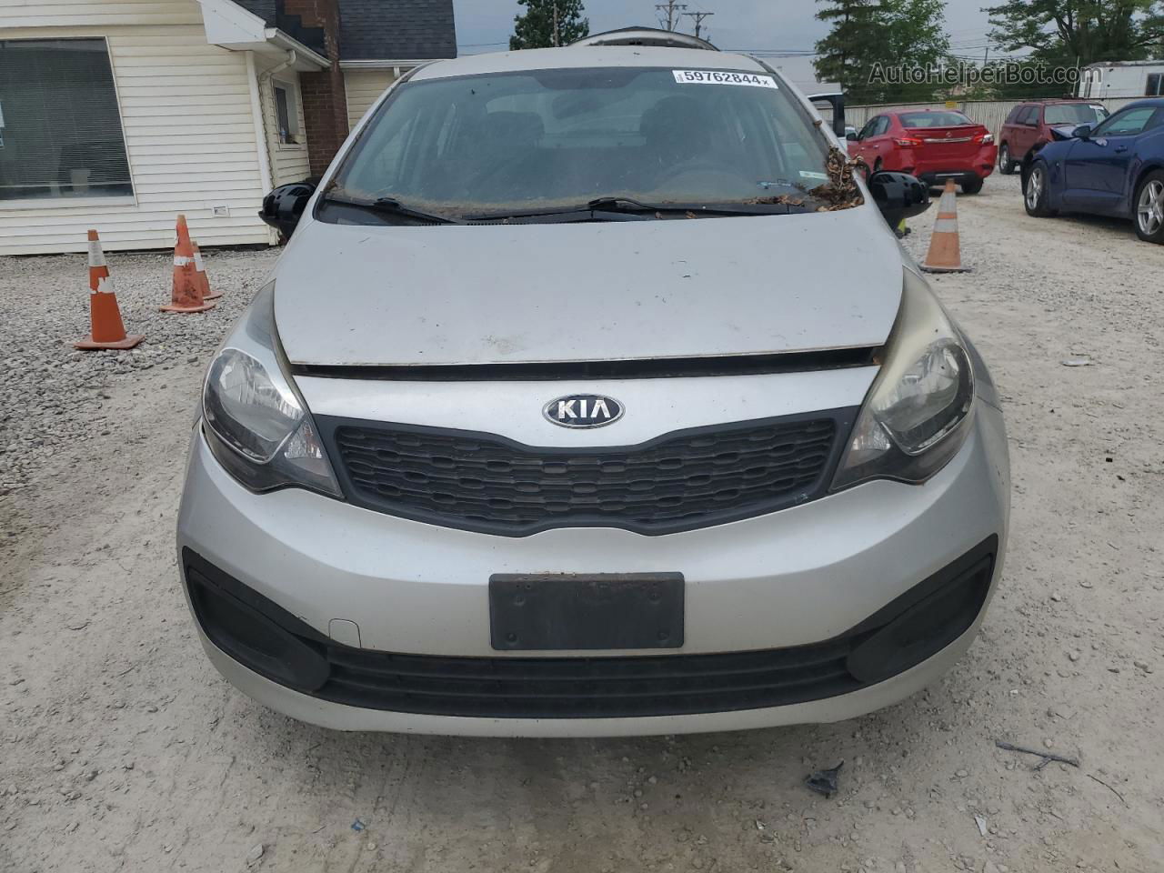 2013 Kia Rio Lx Silver vin: KNADM4A38D6282474