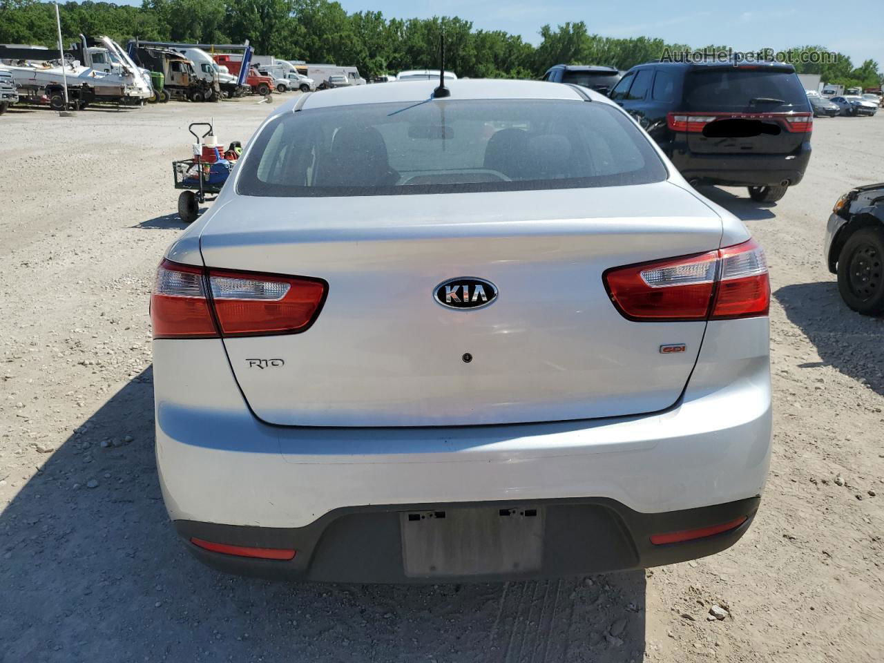 2013 Kia Rio Lx Silver vin: KNADM4A38D6292227