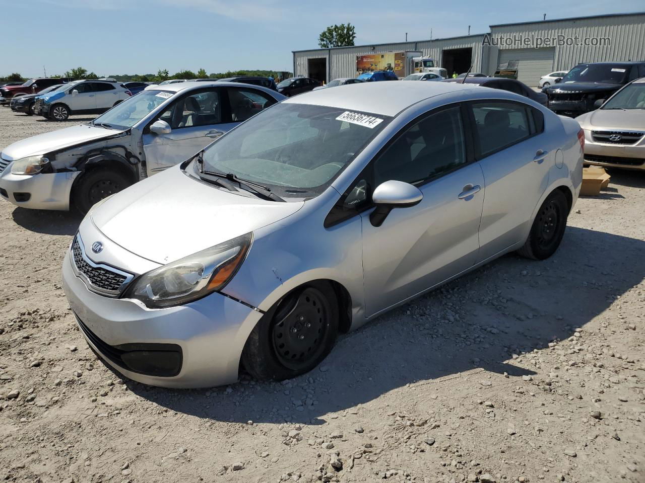 2013 Kia Rio Lx Silver vin: KNADM4A38D6292227