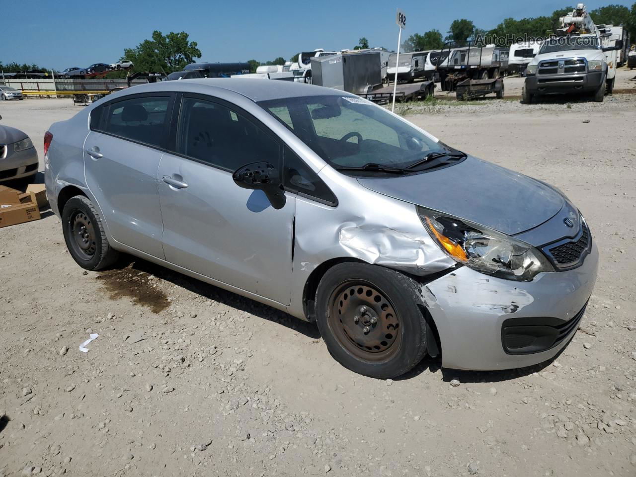 2013 Kia Rio Lx Silver vin: KNADM4A38D6292227