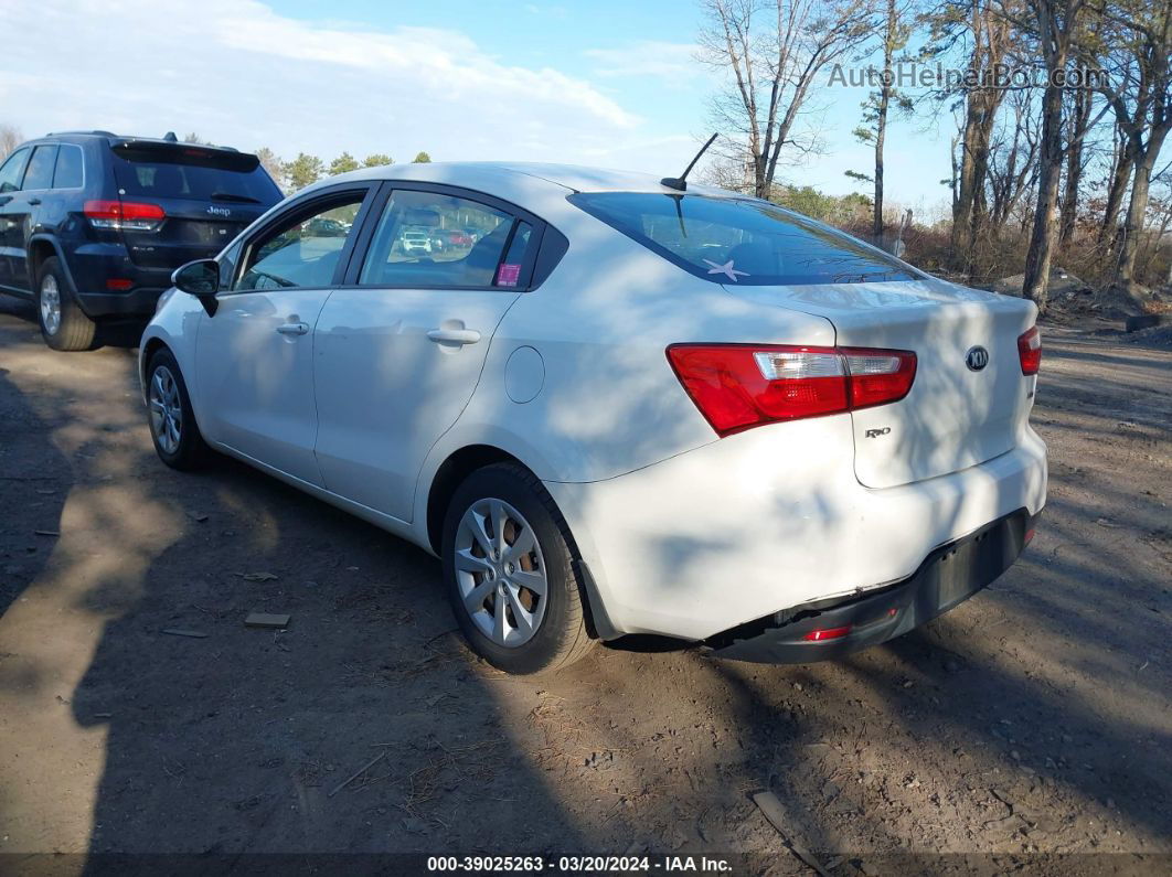 2014 Kia Rio Lx White vin: KNADM4A38E6341119