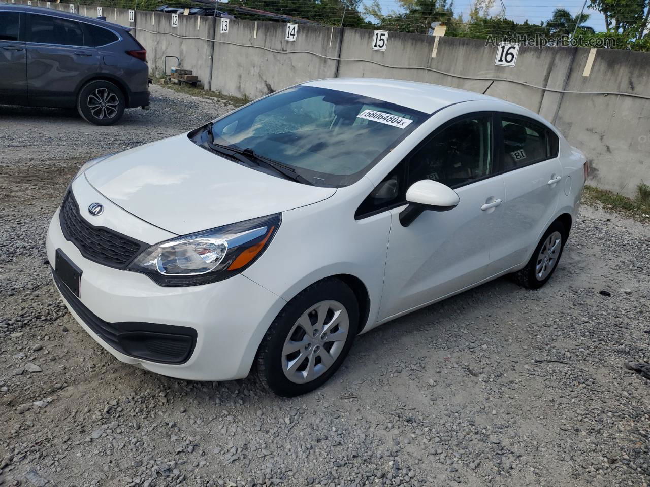 2014 Kia Rio Lx White vin: KNADM4A38E6341119