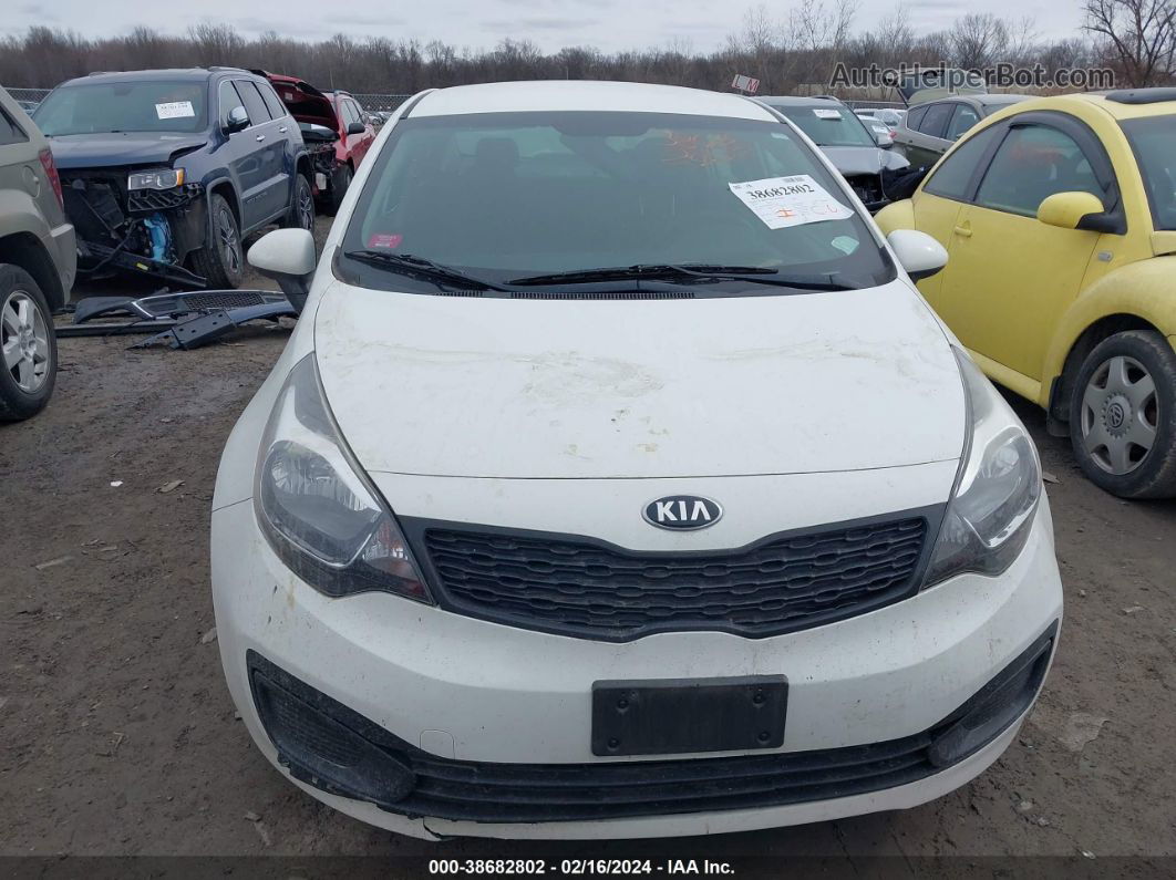 2014 Kia Rio Lx White vin: KNADM4A38E6352802