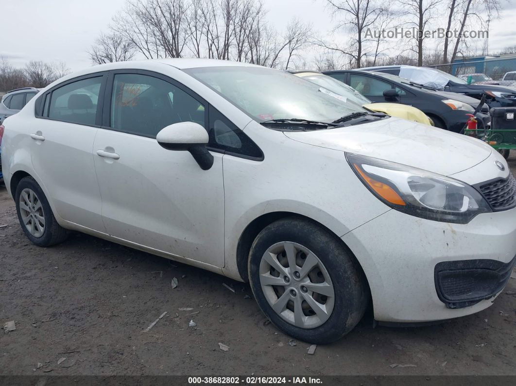 2014 Kia Rio Lx White vin: KNADM4A38E6352802