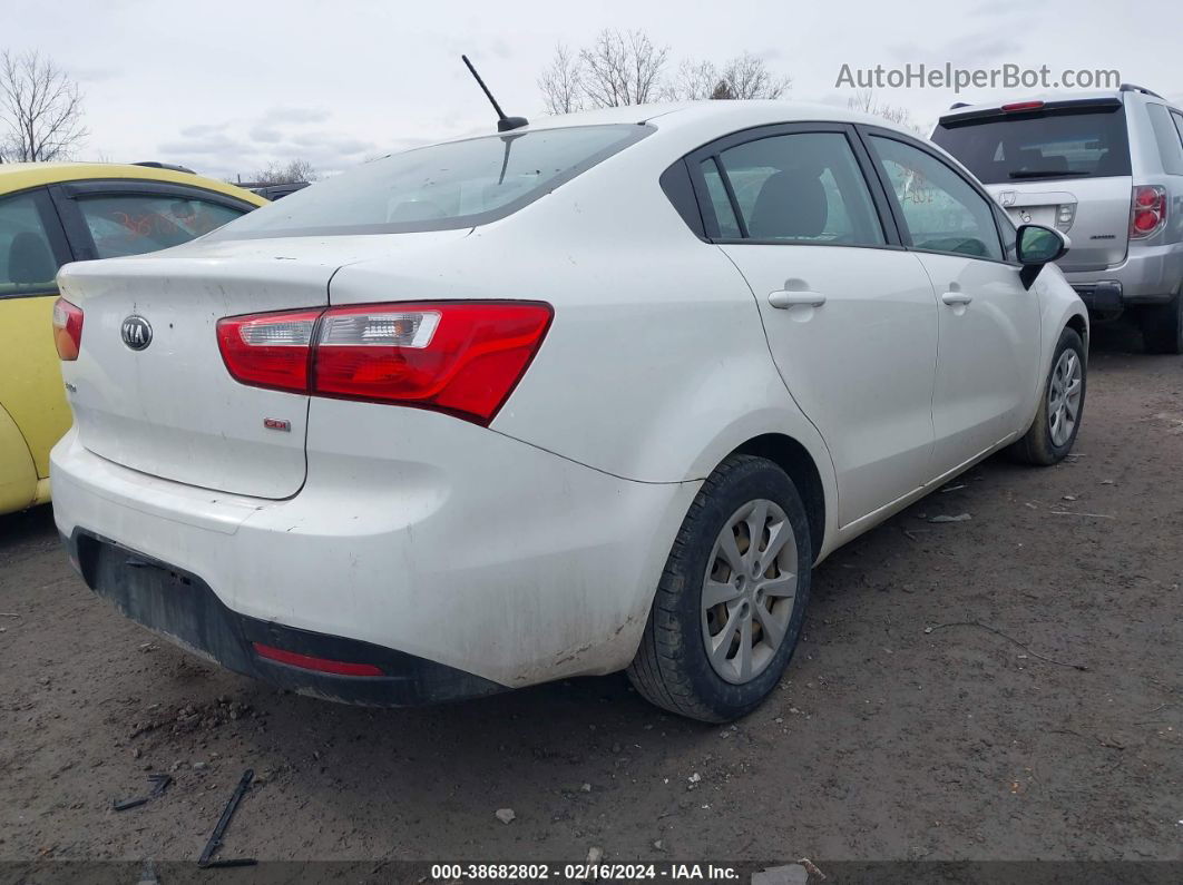 2014 Kia Rio Lx White vin: KNADM4A38E6352802