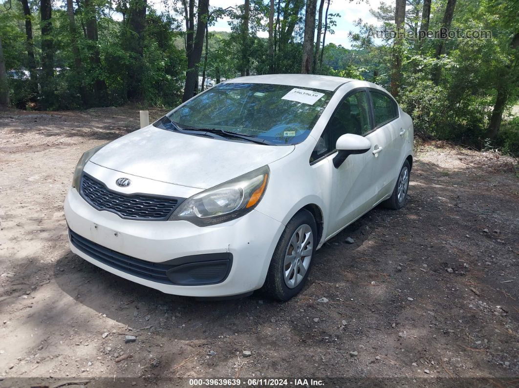 2014 Kia Rio Lx White vin: KNADM4A38E6371379