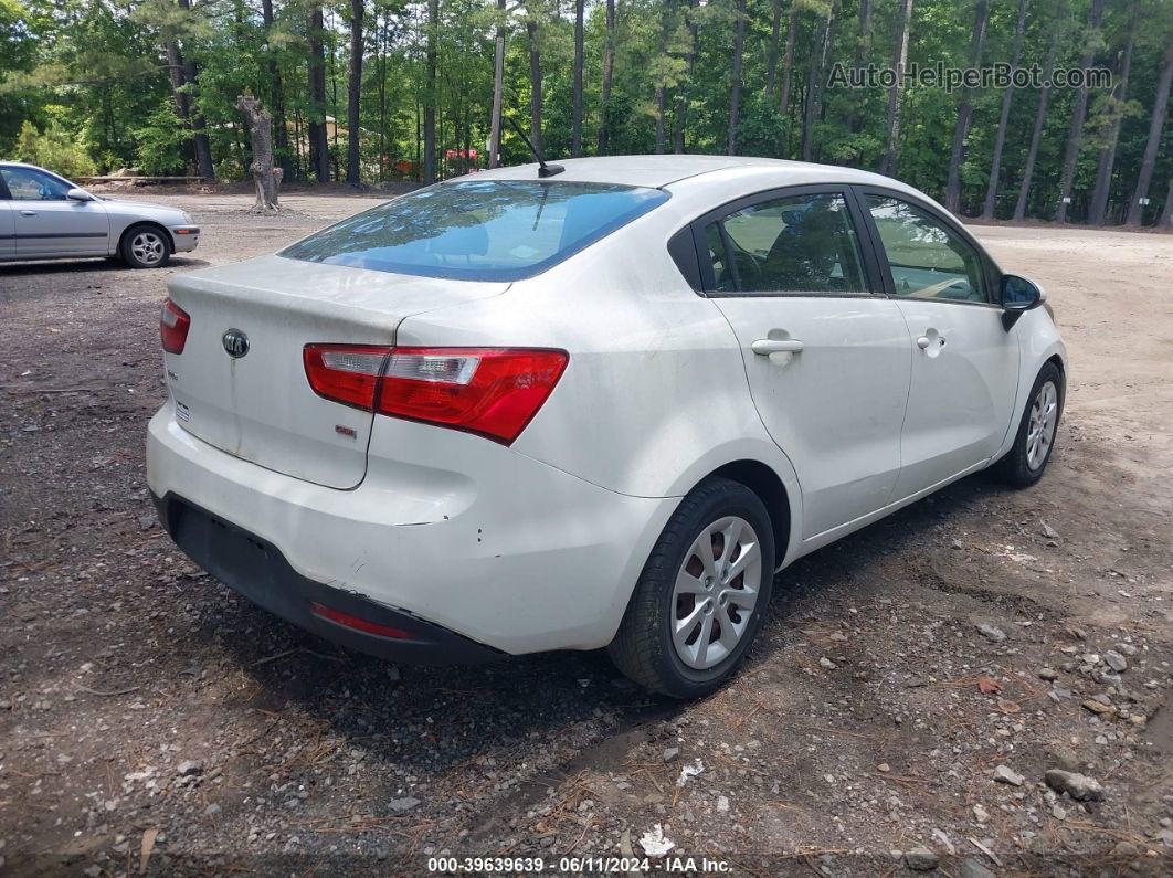 2014 Kia Rio Lx White vin: KNADM4A38E6371379