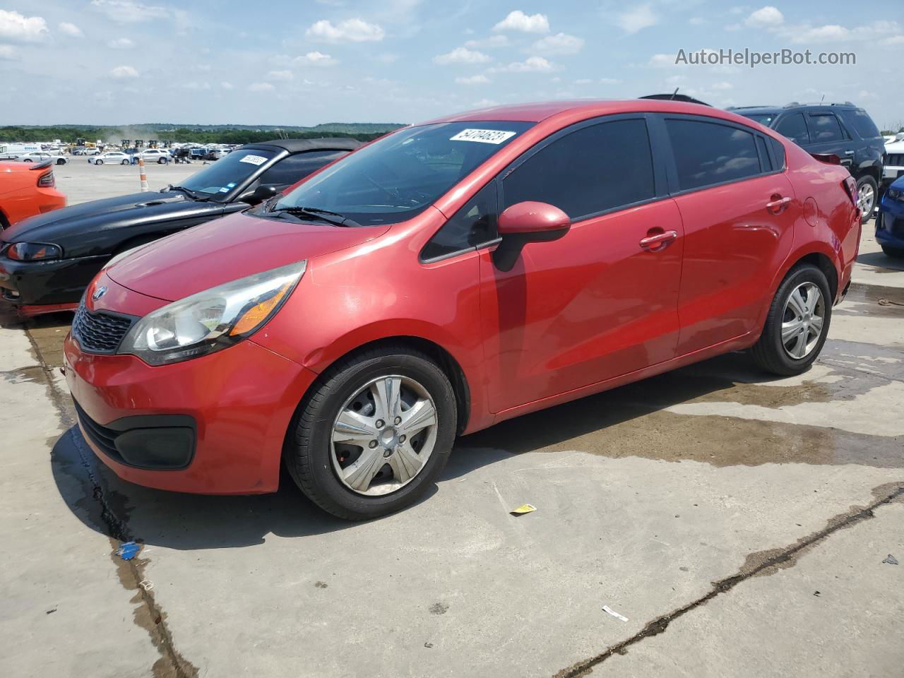 2014 Kia Rio Lx Red vin: KNADM4A38E6371723