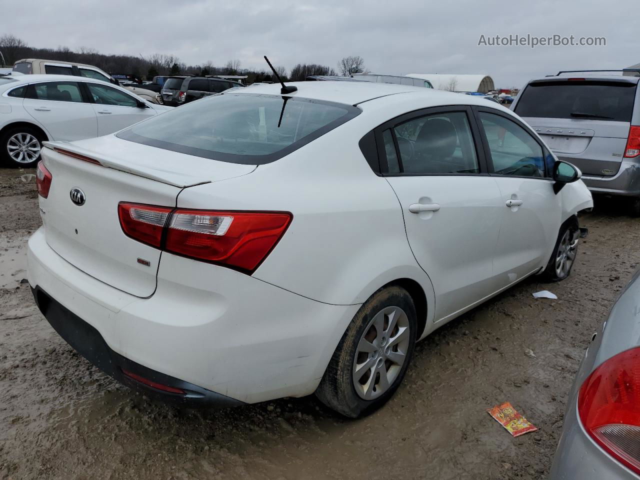 2014 Kia Rio Lx Белый vin: KNADM4A38E6408706