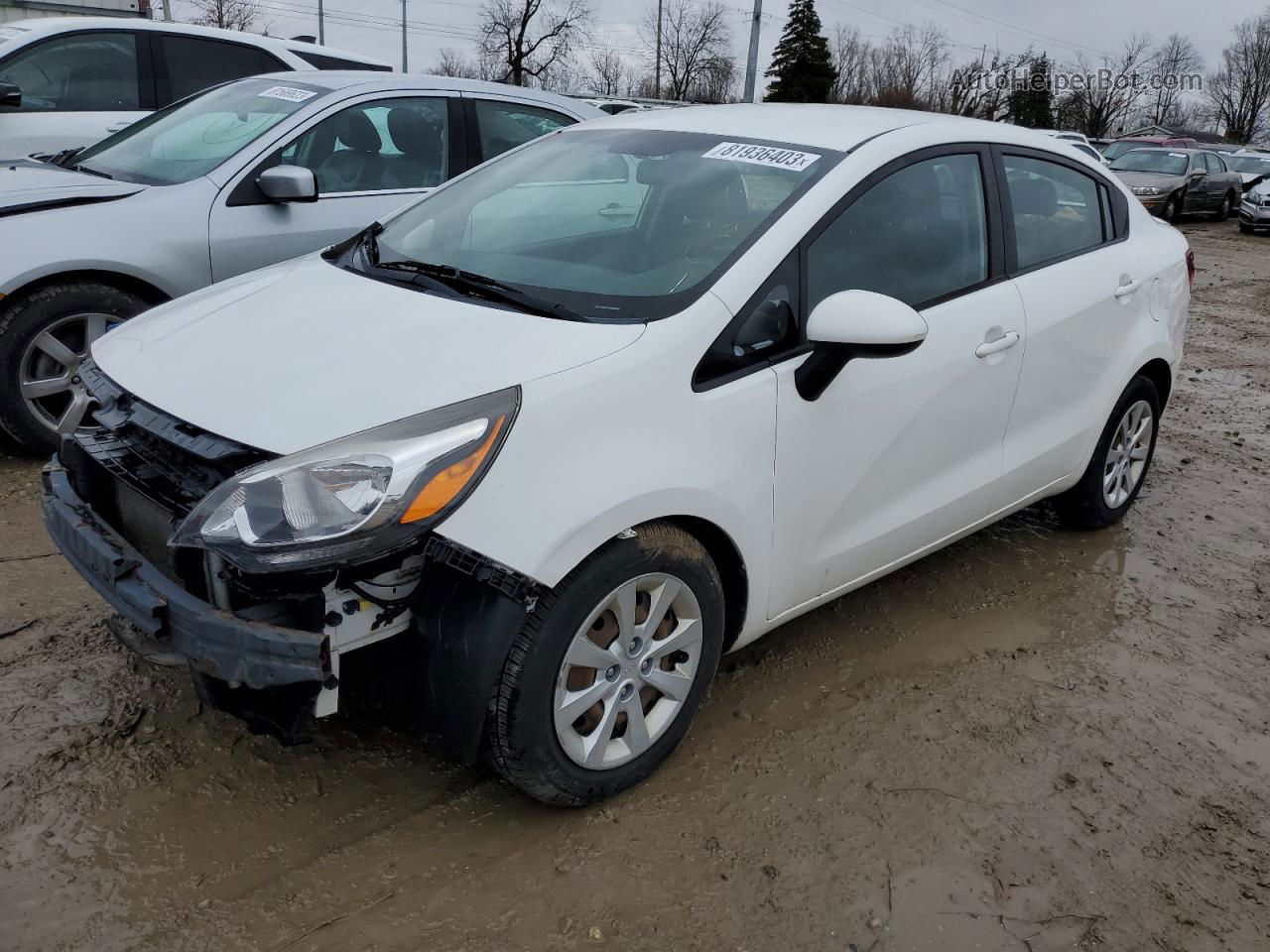 2014 Kia Rio Lx Белый vin: KNADM4A38E6408706