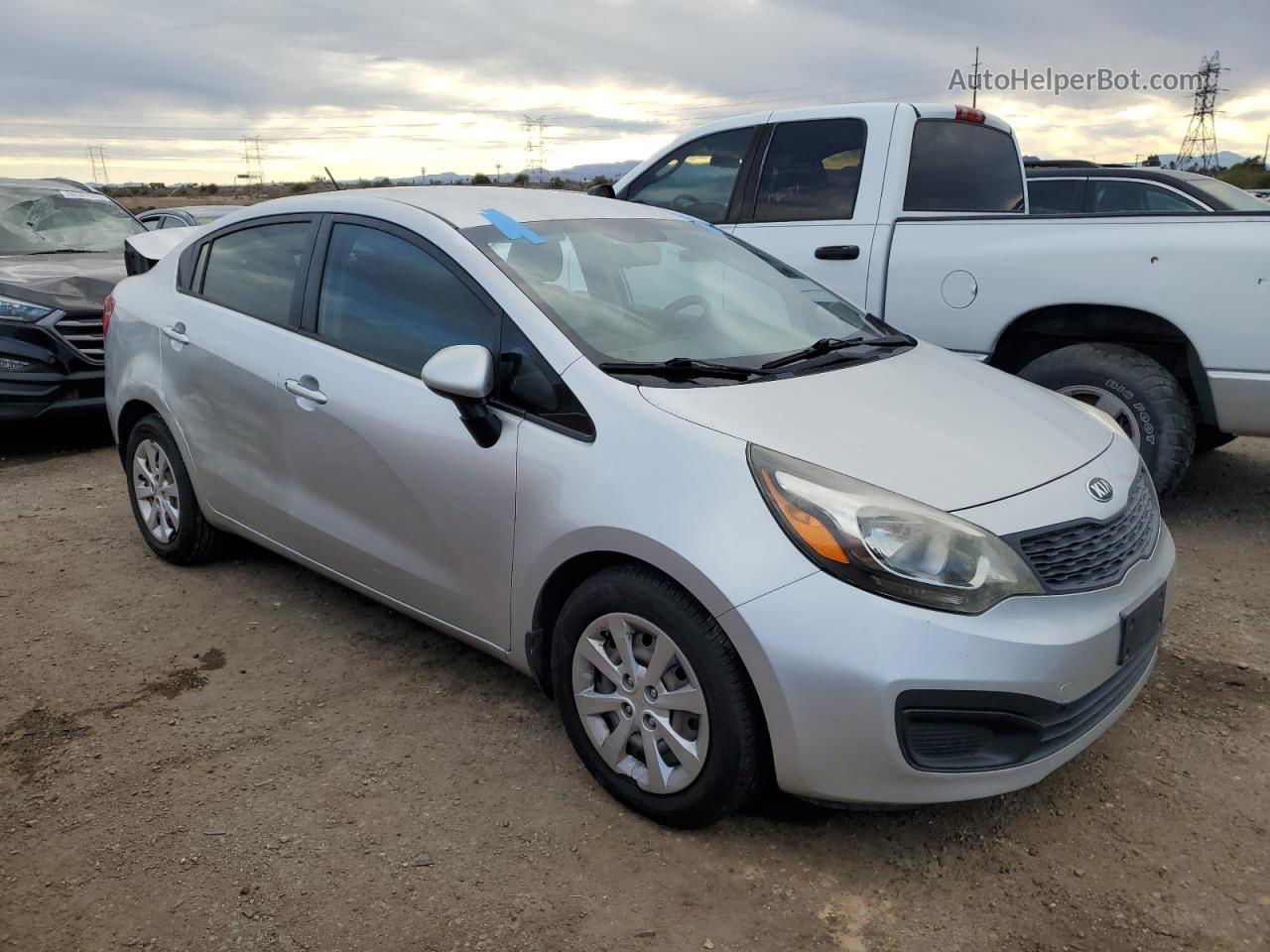 2013 Kia Rio Lx Серебряный vin: KNADM4A39D6164448