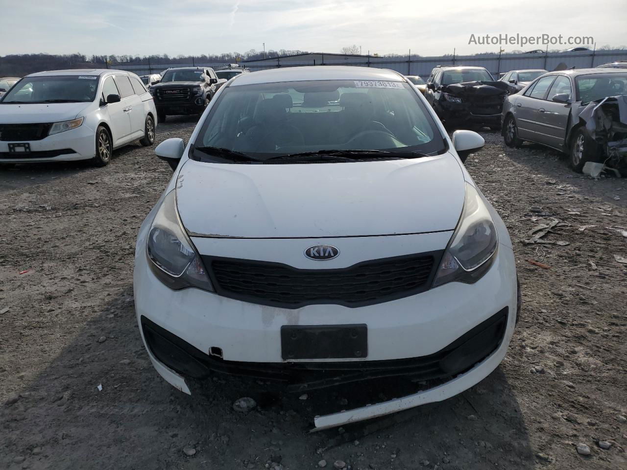 2013 Kia Rio Lx White vin: KNADM4A39D6257504