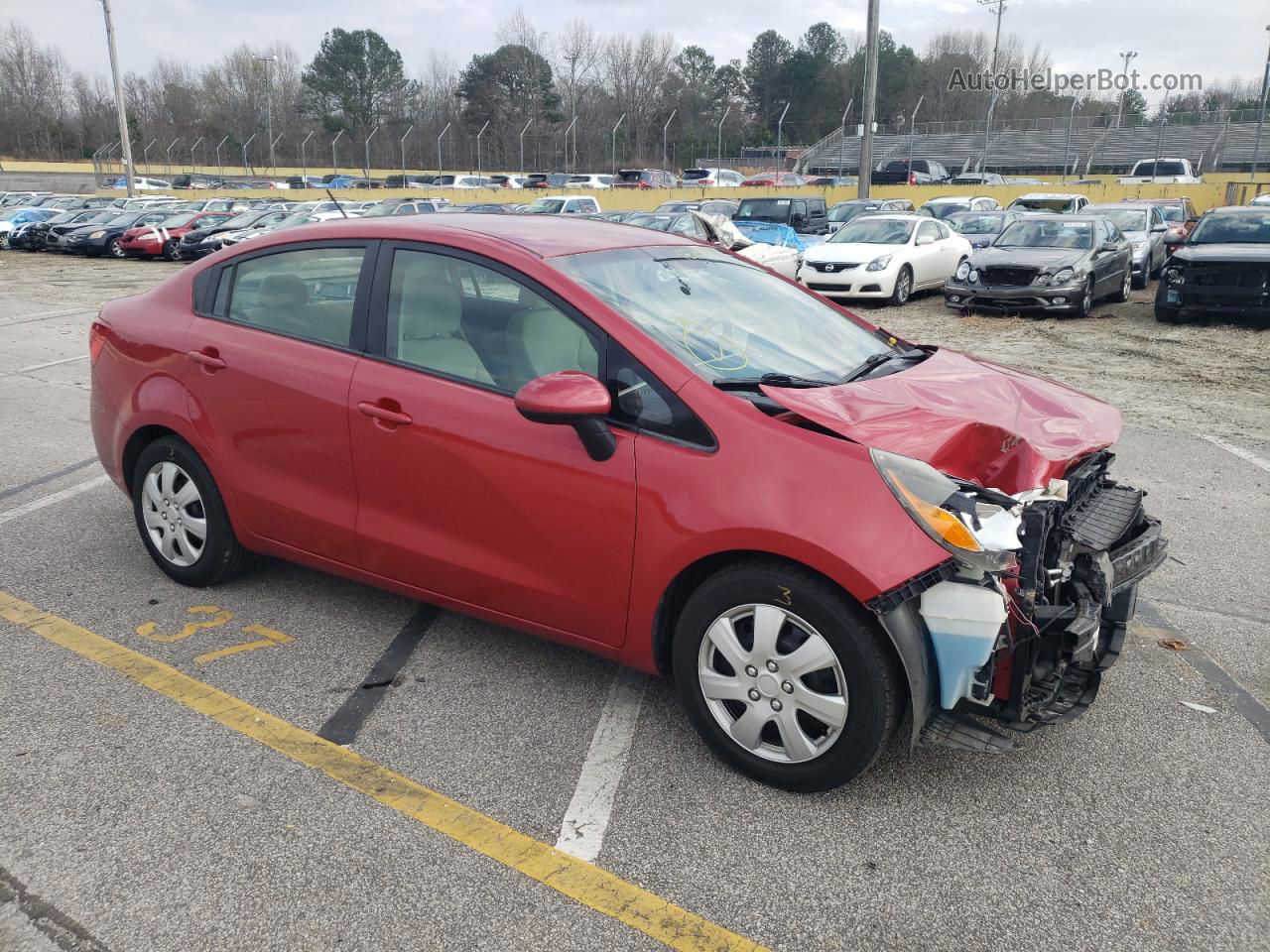 2013 Kia Rio Lx Red vin: KNADM4A39D6266901