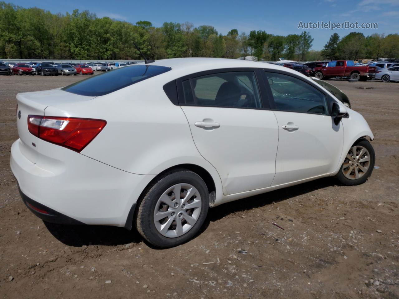 2013 Kia Rio Lx White vin: KNADM4A39D6303171