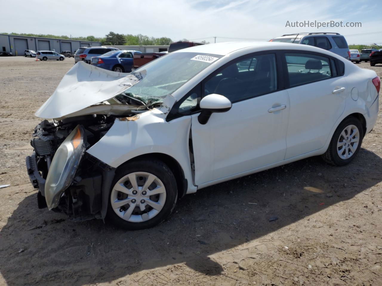 2013 Kia Rio Lx White vin: KNADM4A39D6303171