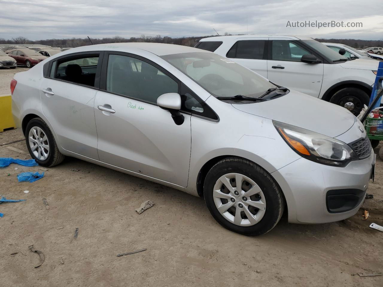 2014 Kia Rio Lx Silver vin: KNADM4A39E6324832