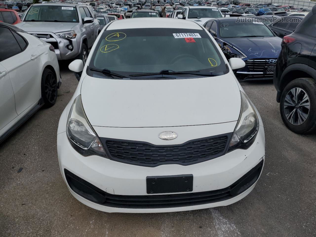 2014 Kia Rio Lx White vin: KNADM4A39E6332283