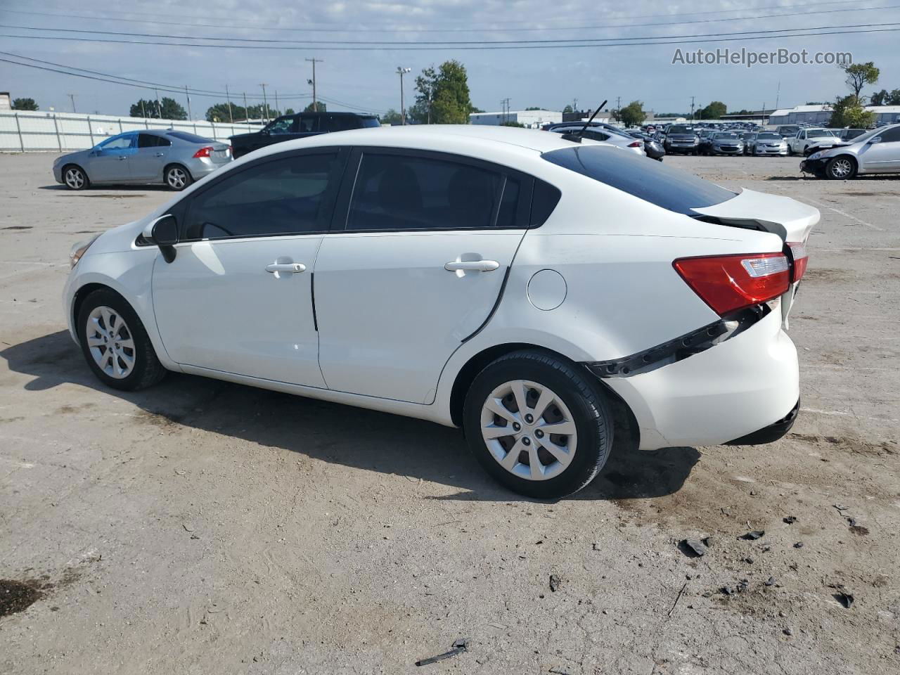 2014 Kia Rio Lx White vin: KNADM4A39E6332283