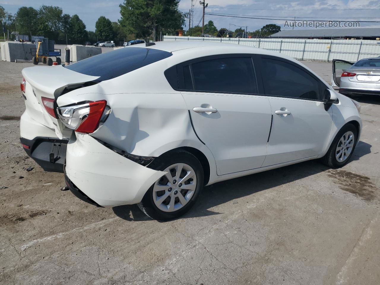 2014 Kia Rio Lx White vin: KNADM4A39E6332283