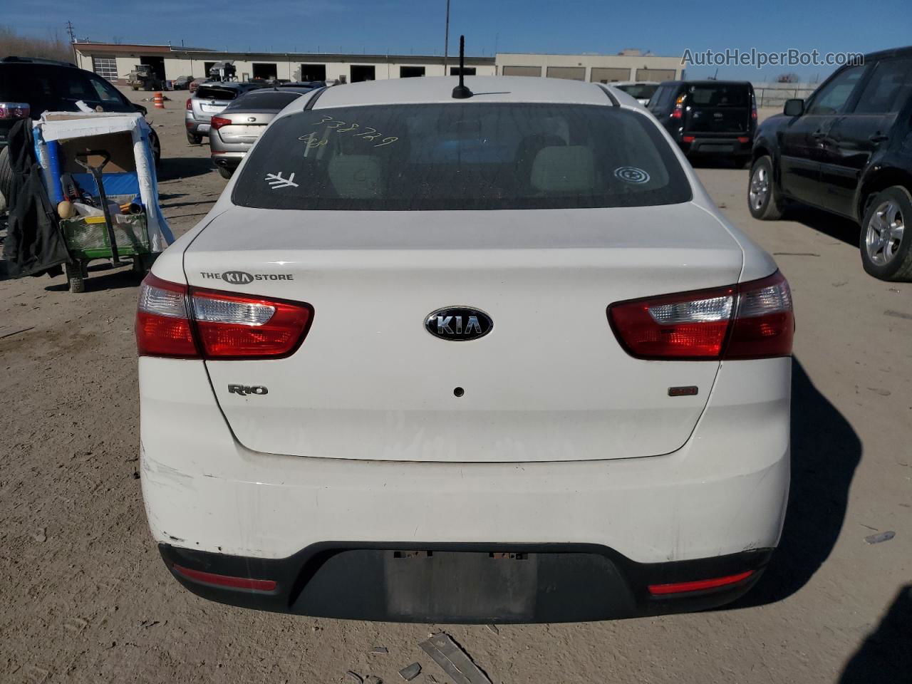 2014 Kia Rio Lx White vin: KNADM4A39E6338729