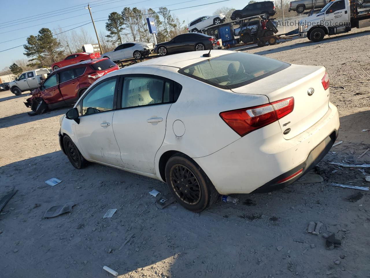 2014 Kia Rio Lx White vin: KNADM4A39E6349567