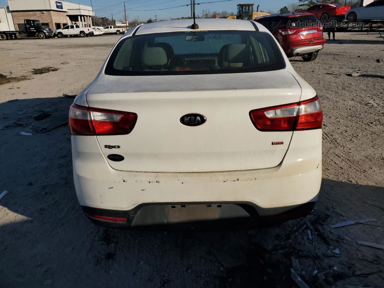 2014 Kia Rio Lx White vin: KNADM4A39E6349567