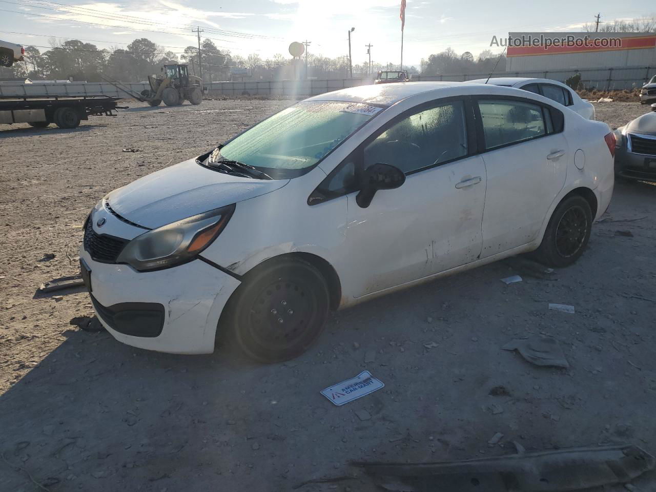 2014 Kia Rio Lx White vin: KNADM4A39E6349567