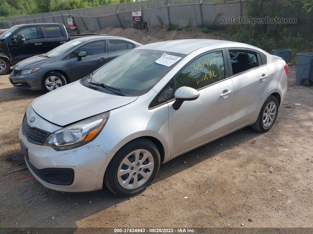 2014 Kia Rio Lx Silver vin: KNADM4A39E6357295