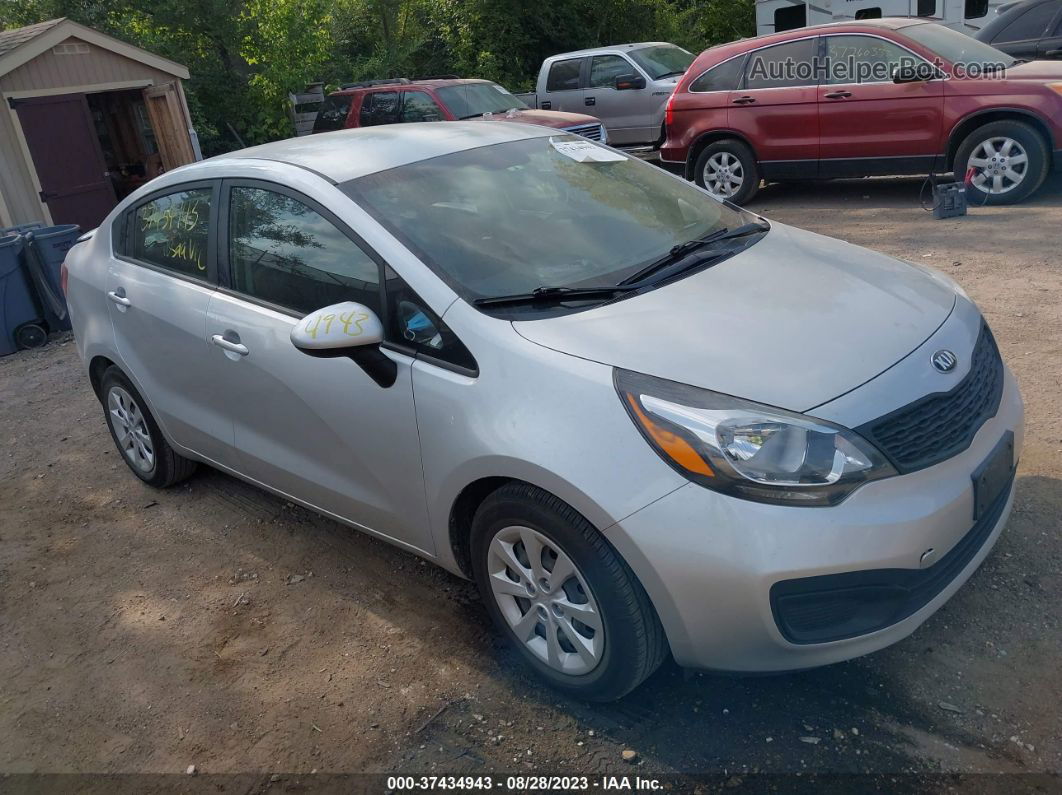 2014 Kia Rio Lx Silver vin: KNADM4A39E6357295