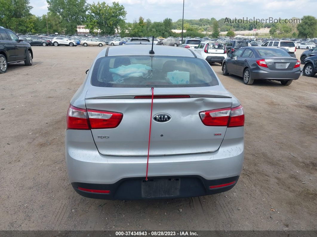 2014 Kia Rio Lx Silver vin: KNADM4A39E6357295