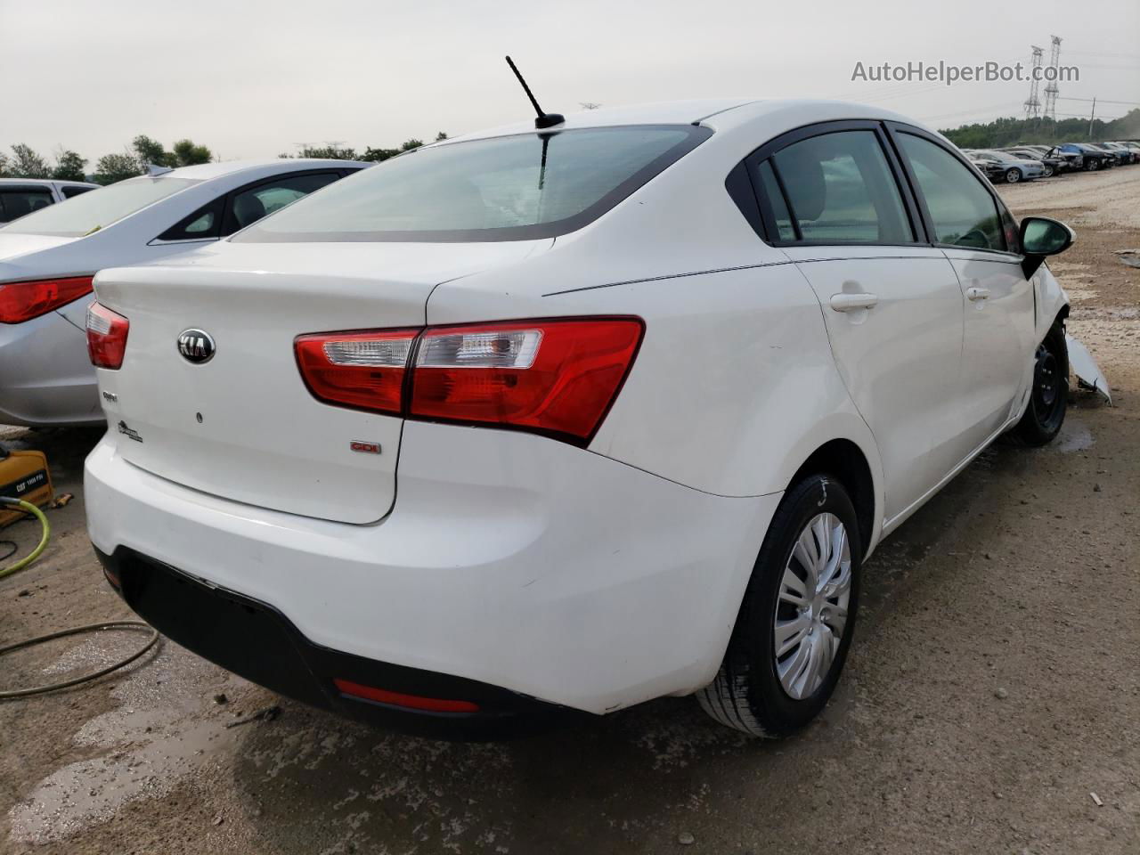 2014 Kia Rio Lx White vin: KNADM4A39E6372685