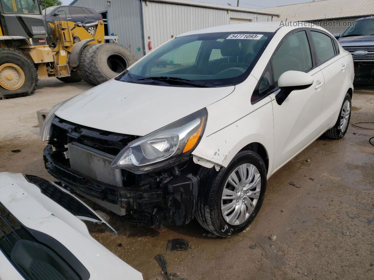 2014 Kia Rio Lx White vin: KNADM4A39E6372685