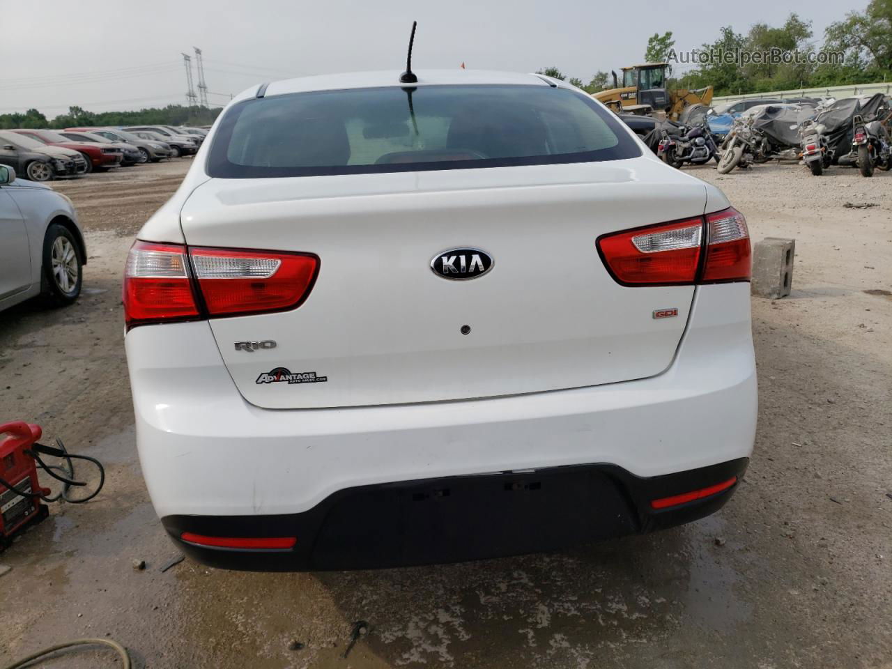 2014 Kia Rio Lx White vin: KNADM4A39E6372685