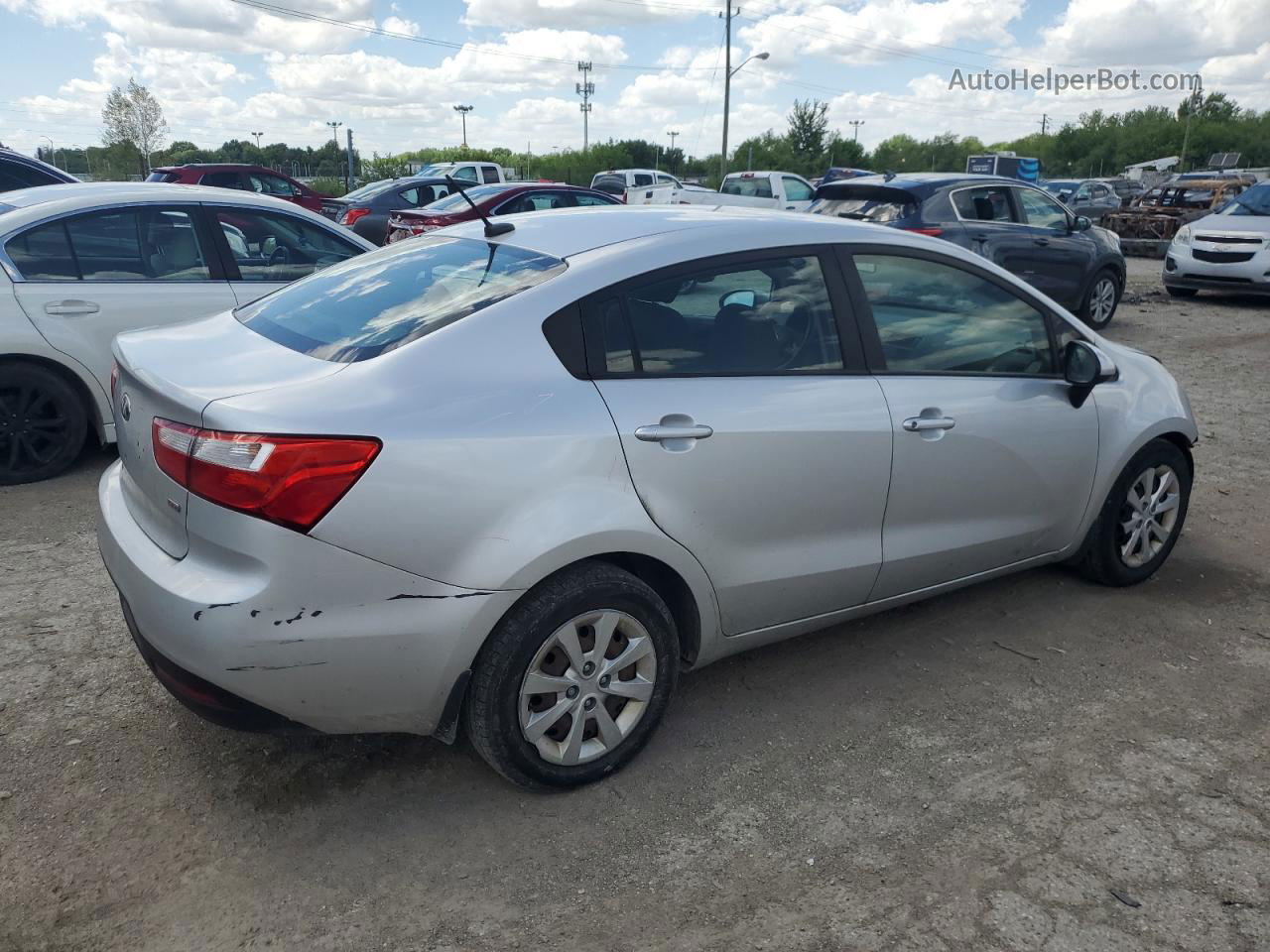 2014 Kia Rio Lx Silver vin: KNADM4A39E6374646