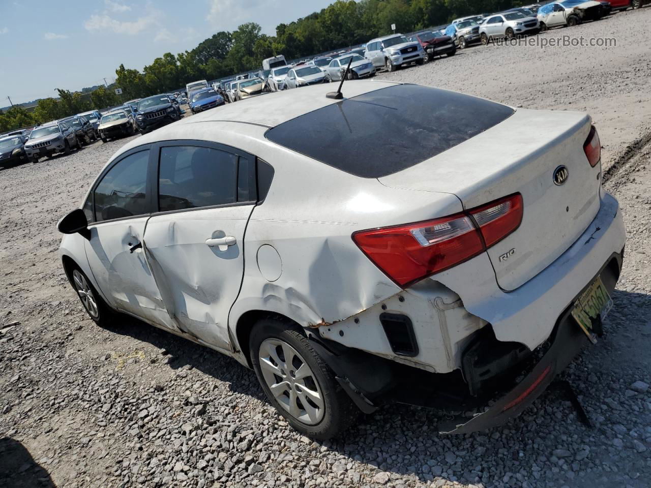 2014 Kia Rio Lx White vin: KNADM4A39E6414577